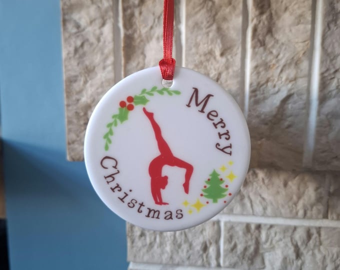Gymnastics Christmas tree decoration with lovely Gymnast Christmas design