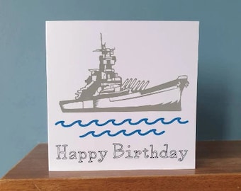 Navy / Naval birthday card / greetings card.