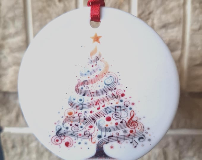 Music Christmas tree decoration with lovely Musical themed Christmas design