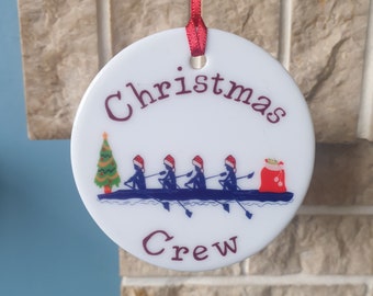 Rowing Christmas tree decoration with lovely Rower Christmas crew design
