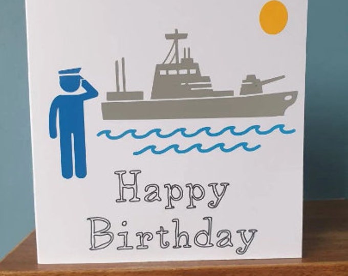 Navy / Naval birthday card / greetings card.