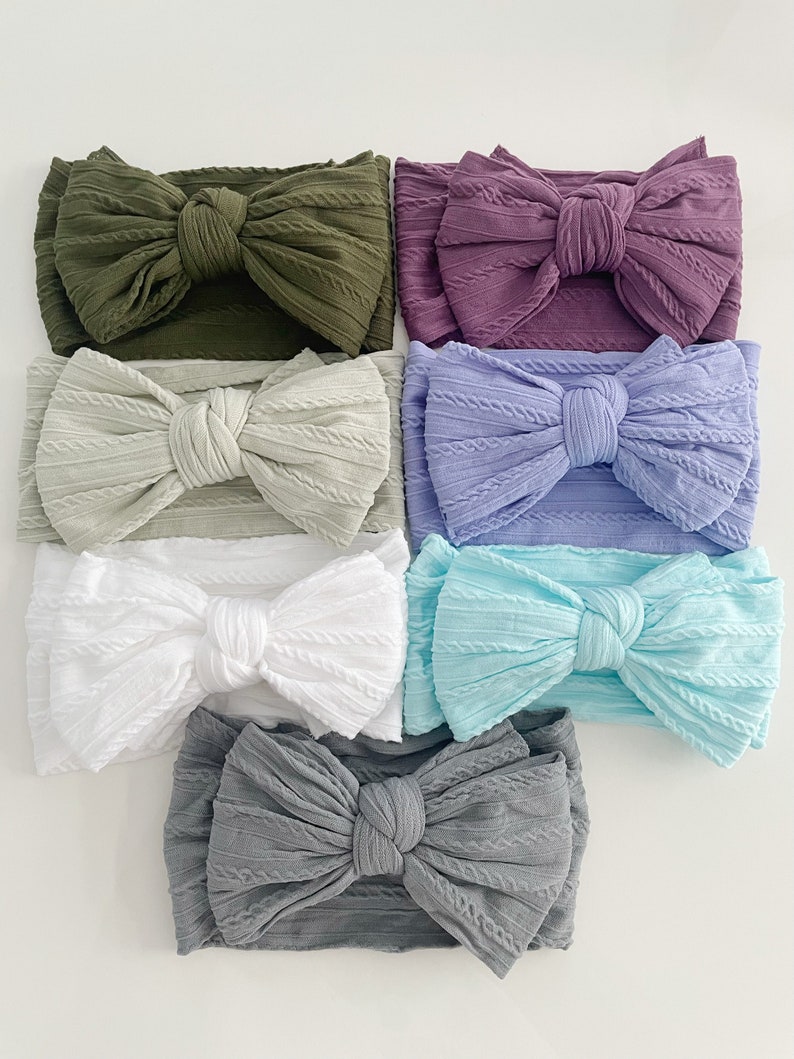 Stretchy Baby Bow Headband Double Layer Bow Colourful Top Knot Bow Turban Headband Baby Girls Bows image 1