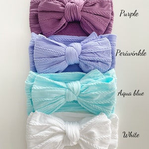 Stretchy Baby Bow Headband Double Layer Bow Colourful Top Knot Bow Turban Headband Baby Girls Bows image 2