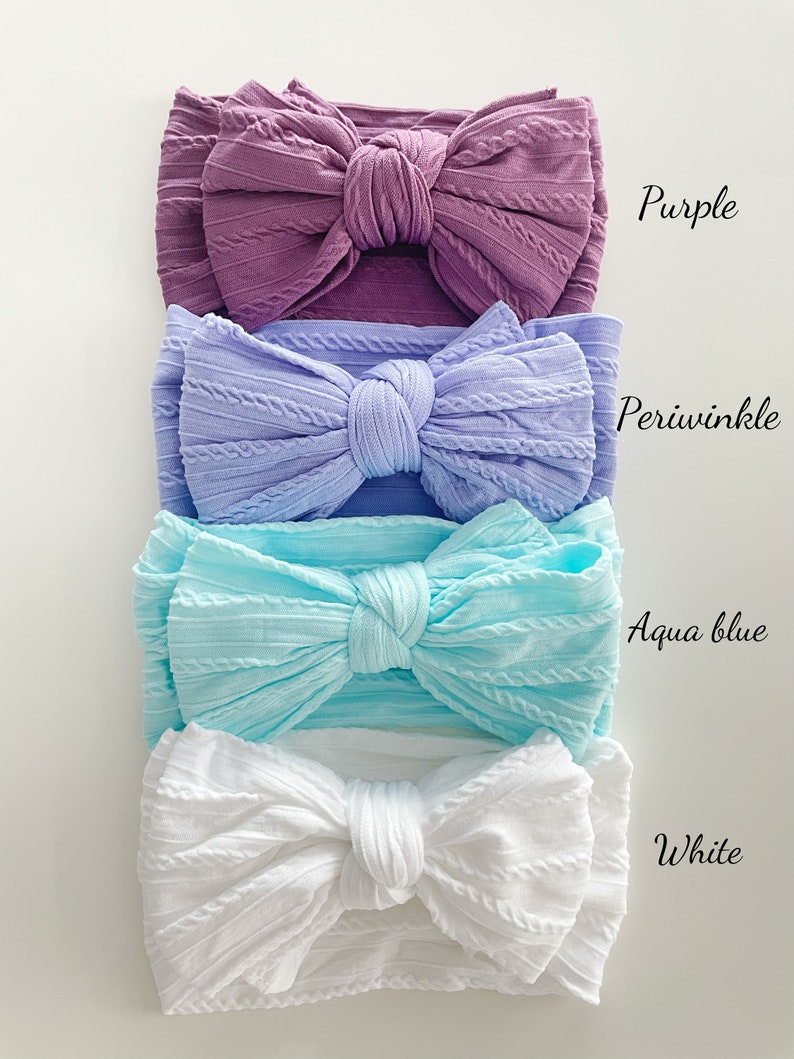 Stretchy Baby Bow Headband Double Layer Bow Colourful Top Knot Bow Turban Headband Baby Girls Bows image 2