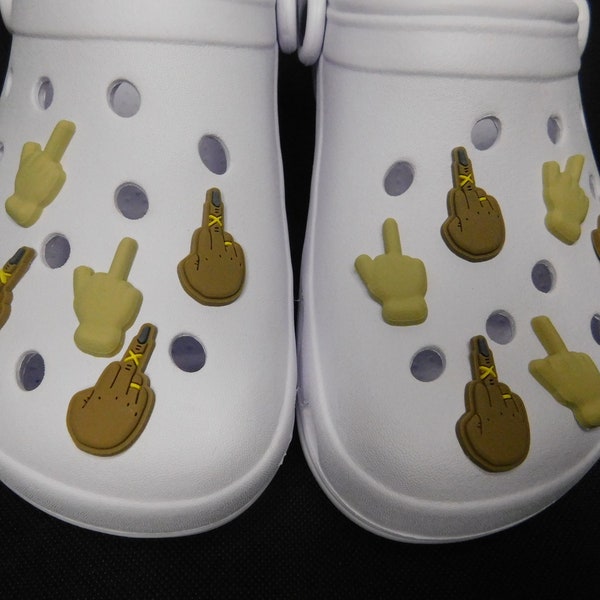 Middle Finger Croc Shoe Charm