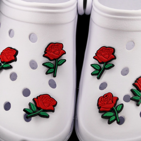 Red Roses Croc Charm, Shoe Decoration, Croc Charms