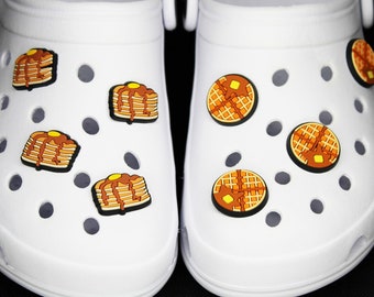 Gaufres Pancake Croc Charm, Charme de chaussure de nourriture de petit déjeuner