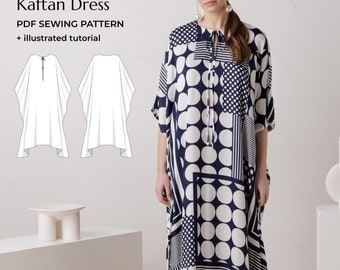 Modello di cucito per caftano: tutorial fai da te per abito da