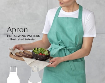 Pinafore Apron Sewing Pattern PDF: Easy DIY Tutorial (XXS-5XL)