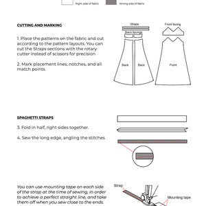 Onderjurk naaipatroon PDF / Midi zonnejurk DIY-tutorial / beginnersvriendelijke indiepatronen A0 A4/US Letter afbeelding 5