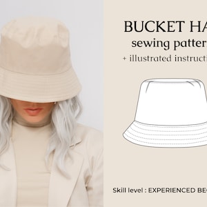 Bucket Hat Sewing Pattern PDF / Easy Sun Hat Tutorial / DIY Fisherman Summer Hat 5 Sizes (Unisex Xs thru XL) - Instant Download