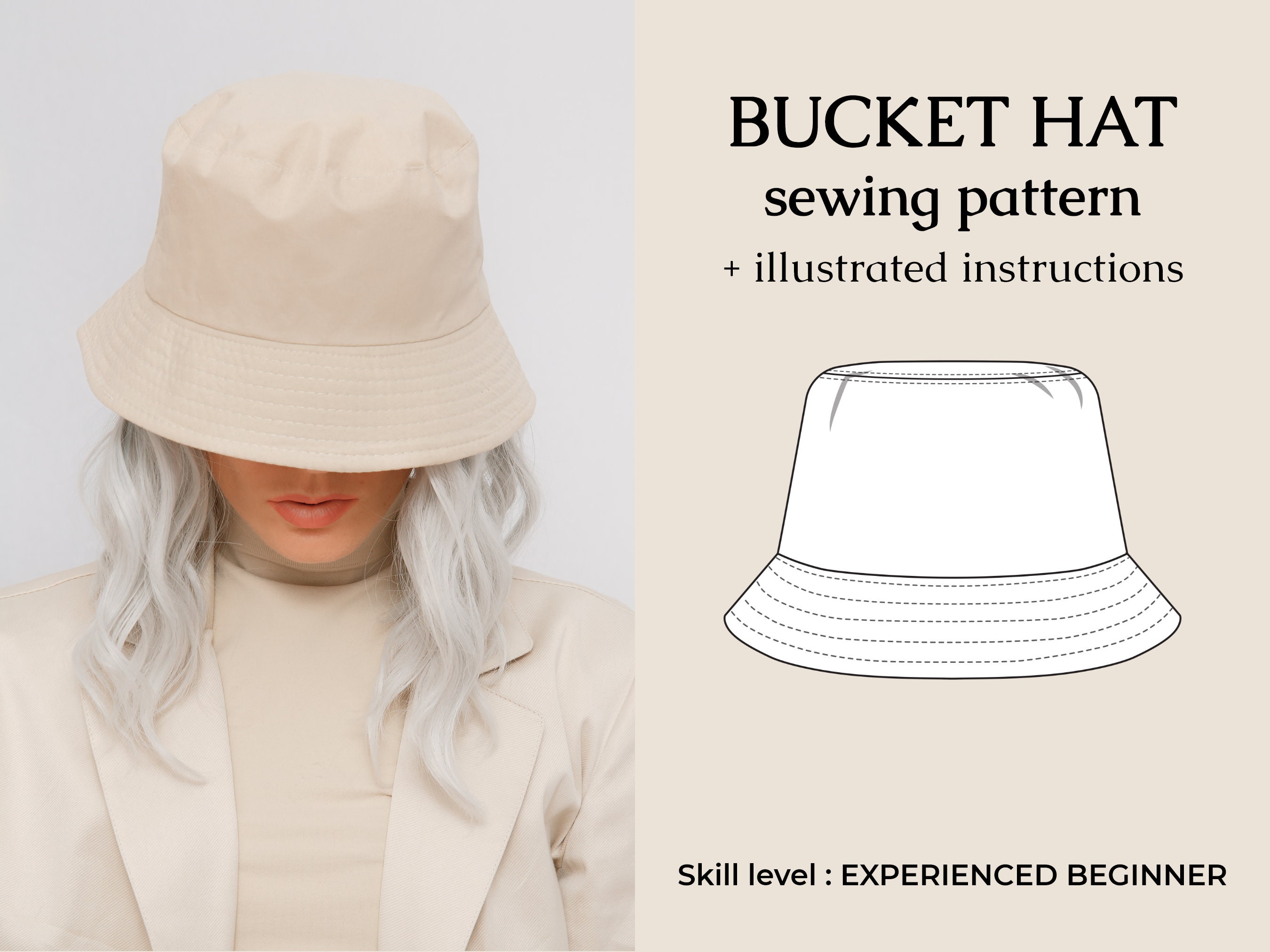 Sun hat sewing pattern  circle hat, bucket hat, adult and kids sizes –  Easily Made Patterns