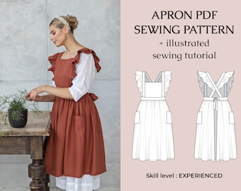 PDF Sewing Pattern Apron / Pinafore Patterns Plus Size / Instant Download Tutorial Sizes XXS thru 5XL (00-34 US)