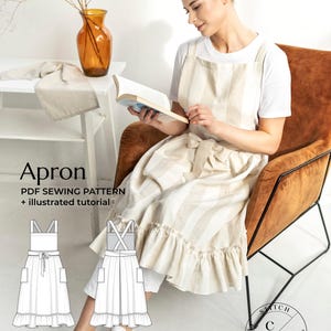 Apron Pattern PDF For Women / Pinafore Sewing Patterns / Instant Download Tutorial-(Sizes XXS-5XL/00-34 US)