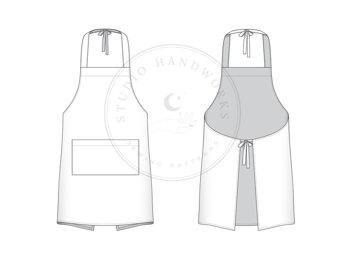 Easy Apron Pattern PDF / Instant Download Kitchen Pinafore Etsy