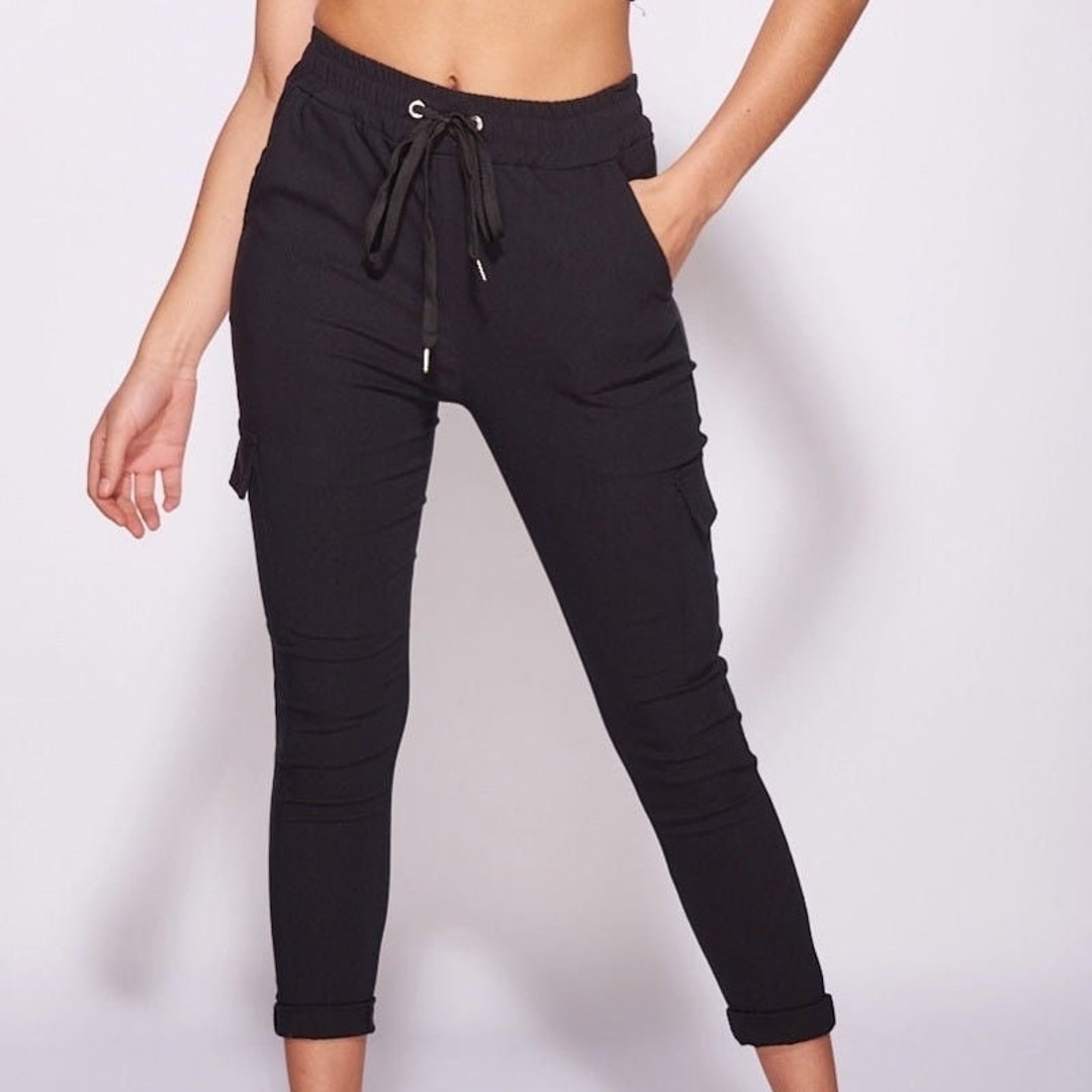 Black Skinny Cargo Pants Womens Etsy UK