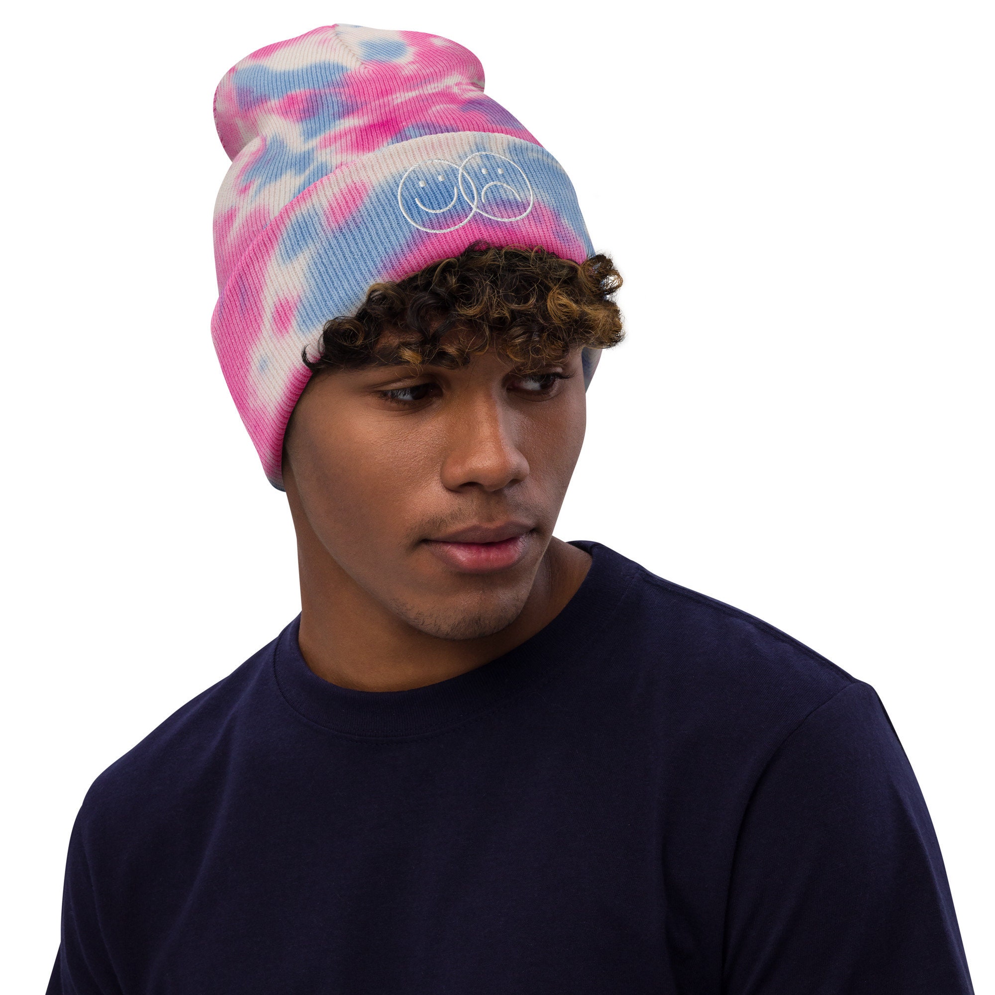 Deep Purple Tie-Dye 100% Cashmere Beanie Beanies. TIE-DYE. 30 colour choices! - Eco Threads main image 2