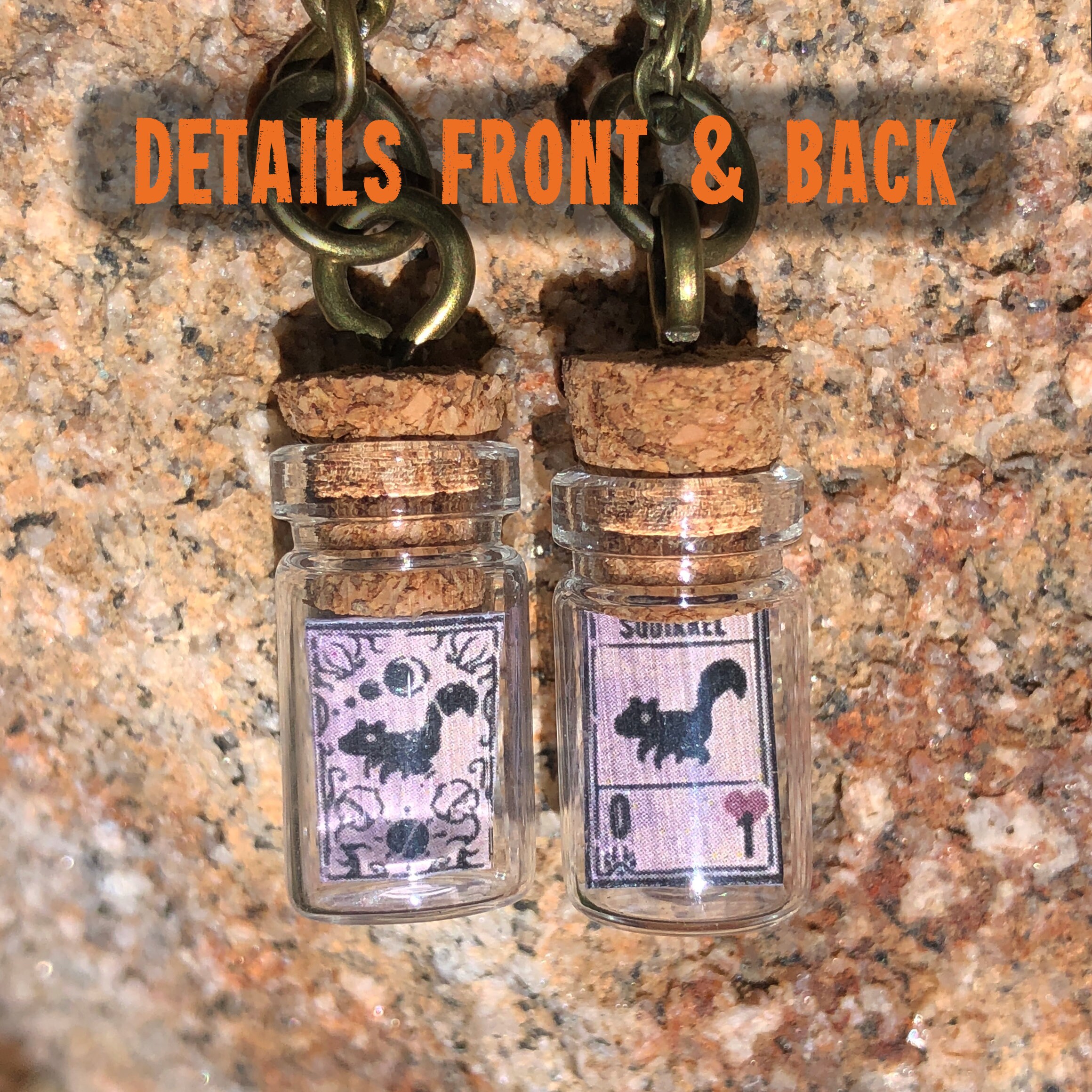 INSCRYPTION Necklace Card in a Bottle Squirrel Black Goat Boulder ...
