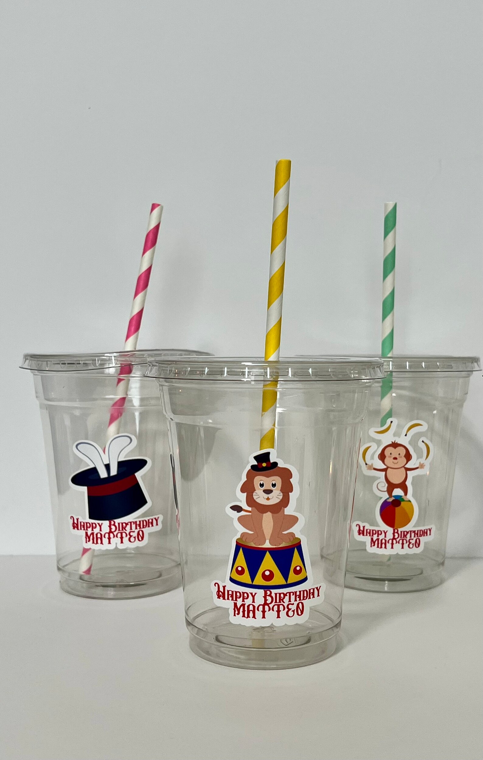 Circus Party Circus Cups Carnival Personalized Cups Etsy