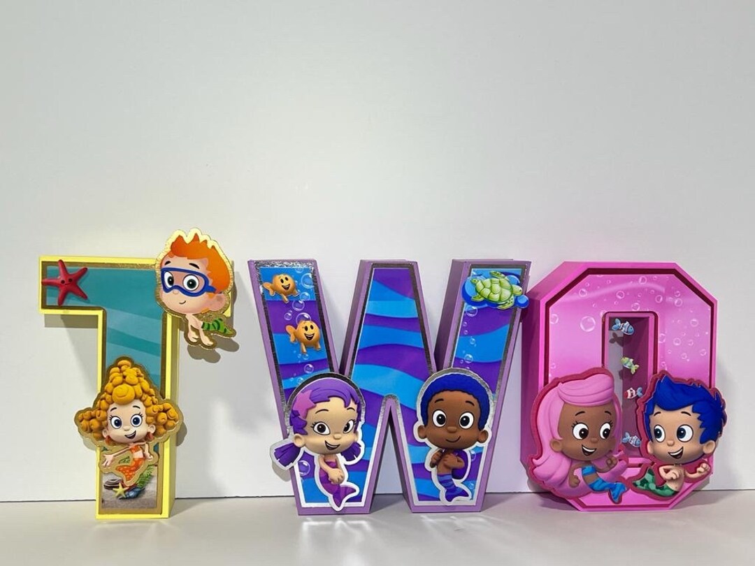 Bubble Guppies Party, Bubble Guppies, Bubble Guppies Decor, 3D Letter ...