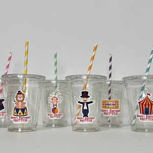 Circus party, Circus cups, Carnival personalized cups, Carnival party, Birthday party, Circus Birthday, Carnival Birthday, cups