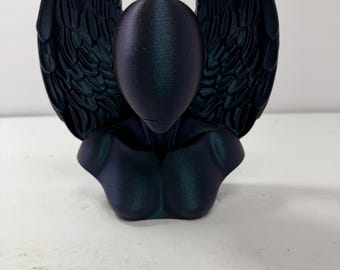 Faceless Angel Bust Sculpture | Gothic Winged Statue, Dark Fantasy Art (3D Printed)