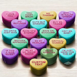 D & D Valentine Candy Heart Box - 3D Gedruckt mit Magnetverschluss | Lustiges Geeky Geschenk
