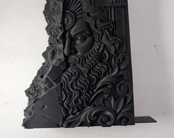 God of Ruin Bookends – Classical Greek Sculpture Bust, Dark Academia Decor