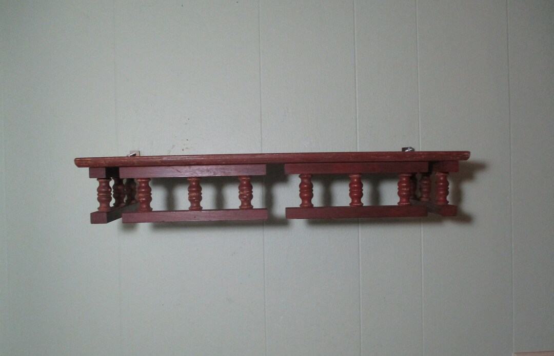 Vintage Wooden Shelf With Spindles at Bottom 18.5 Long X - Etsy