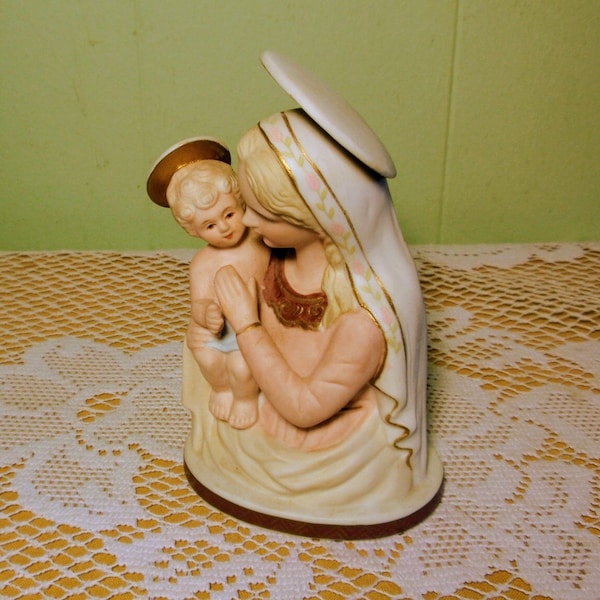 Vintage Lefton #06492 Madonna and Child Figurine from 1987