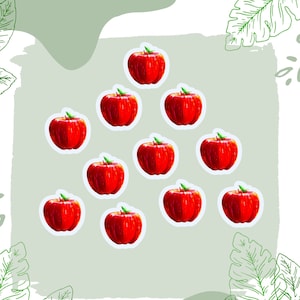 Apple Harvest Delights: 10 Mini Apple Stickers for Endless Creativity! Fruit sticker, journal, Phone case, Mini sticker pack,Berry sticker
