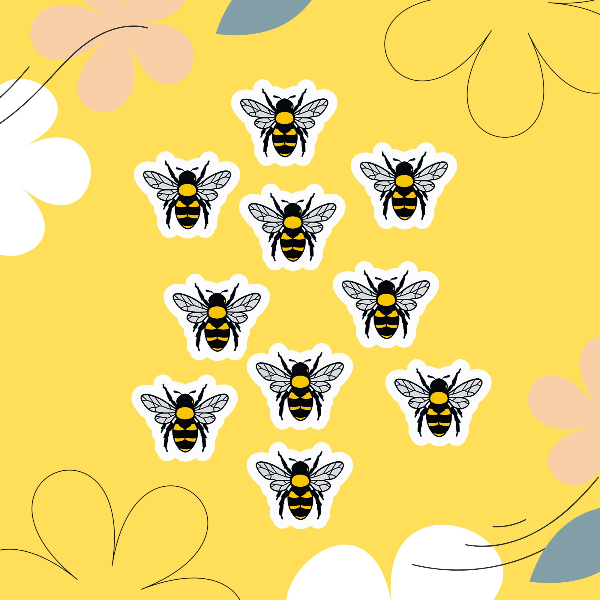 Bumblebee Stickers: Tiny Die-cut Bee Decals, Planner Stickers - Etsy