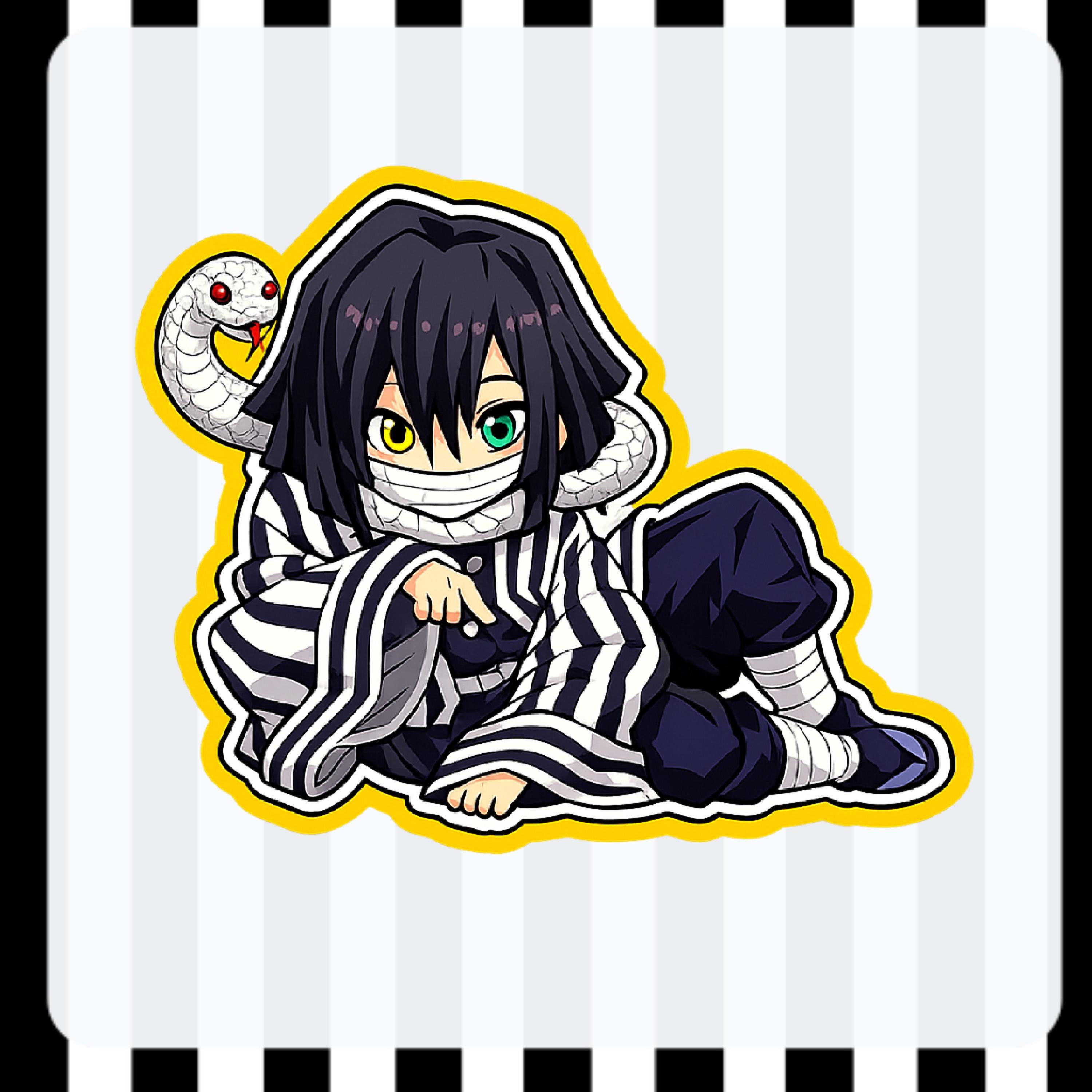 Snake Hashira Chibi Sticker Pack | Obanai Anime Die Cut Vinyl Stickers ...
