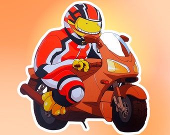 Koro Sensei Biker Sticker – Assassination Classroom Anime Art - Etsy