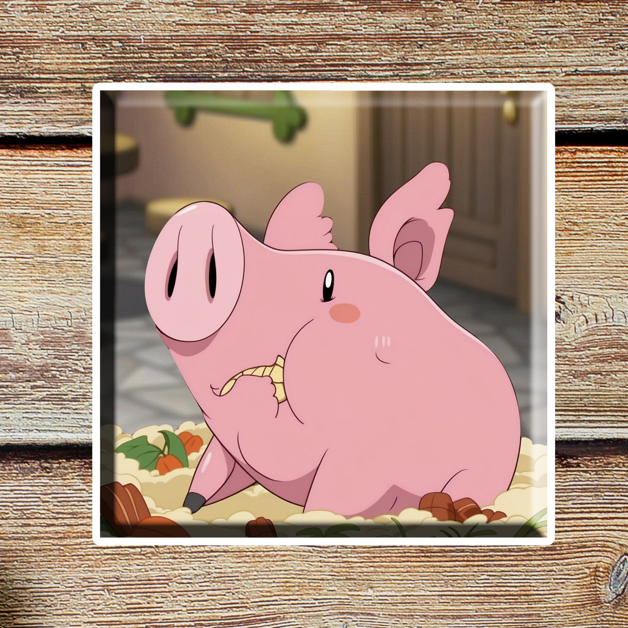 Hawk Die-cut Sticker - Pink Pig Captain of Scraps Disposal, Seven