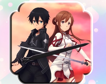 Sword Art Online Sticker – Kirito & Asuna Anime Couple Decal