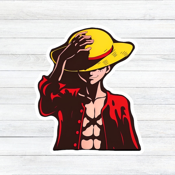 One Piece Inspired "Luffy" Design - Die-Cut Sticker -  Anime-Inspired, Character Illustration Anime Lover Gift,  Fan Favorite,  Pop Culture