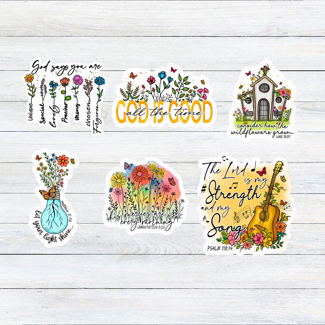Inspirational Christian Die-cut Sticker Pack - Faith Stickers, Bible ...