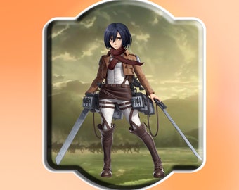 Mikasa Ackerman Sticker – Attack on Titan ODM Gear, Anime Fan Art
