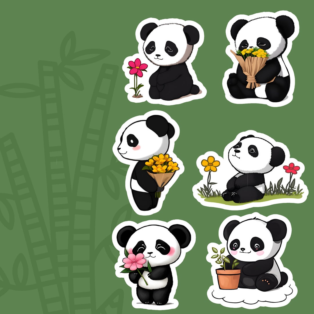 Panda Mini Sticker Cute Mini Panda Bear Stickers: Panda Parade Set, Kawaii Stickers - Etsy