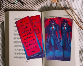 Anime- Alucard Hellsing  Inspired bookmark! Full Body Alucard Hellsing Walking in Hell Bookmark: With Alucard , Quote on Backside