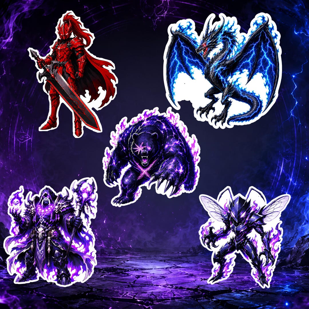 Solo Leveling Shadow Army Sticker Pack, Chibi Igris Beru Tank Tusk ...