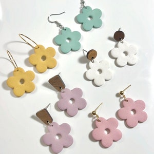Floral Polymer Clay Earrings: Handmade Lightweight Hoops
