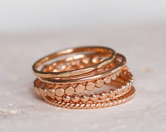 Gold Filled Stacking Rings • Gold Rings • Silver Rings • Dainty Rings • Thin Gold Ring • Simple Ring • Stackable Ring Set  • Hammered Ring