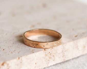 Gold Filled Stardust Band • Gold Star Ring • Celestial Ring Band • Constellation Band • Minimal Gold Ring • Astronomy Ring • Starburst Ring