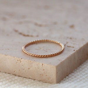 Gold Twist Ring 14K Gold Filled Ring Silver Ring Thin Twist Ring Thin Gold Ring Simple Ring Stackable Rings Tarnish Free Ring image 1