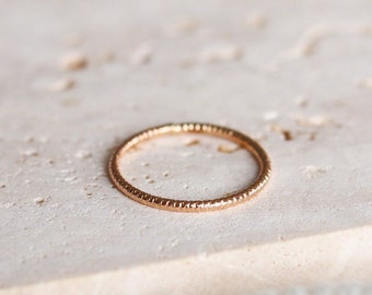 14K Gold Filled Shimmer Ring: Dainty Stacking Band