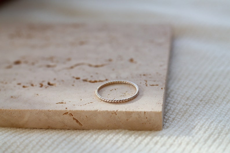 Gold Twist Ring 14K Gold Filled Ring Silver Ring Thin Twist Ring Thin Gold Ring Simple Ring Stackable Rings Tarnish Free Ring image 2