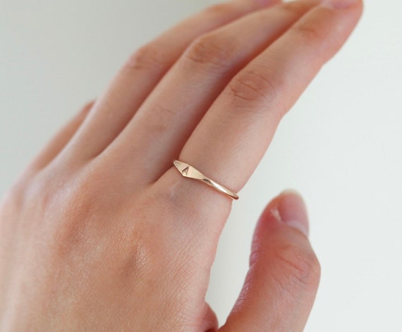 Initial Signet Ring, Letter Ring, Personalized Initial Ring, Gold Filled Signet Ring, Simple Stacking Ring, Custom Letter Ring