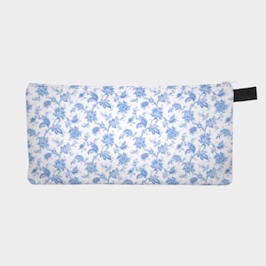 Slim Pencil Case in Indian Block Print Flower Pen Case 